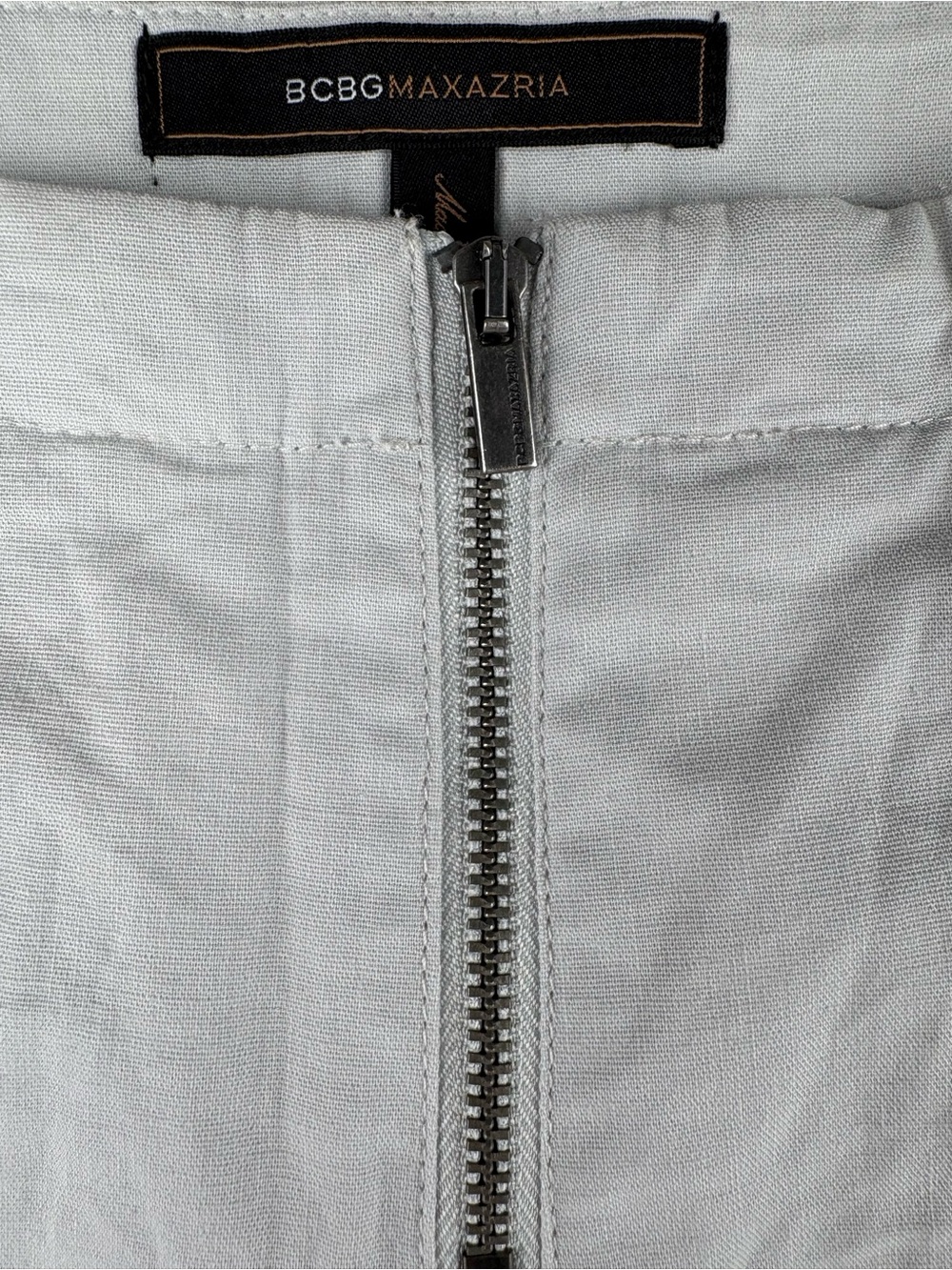 BCBGMAXAZRIA White Linen Blend Skort Women’s Size 6 Pleated Mini Skirt Shorts - Picture 3 of 9